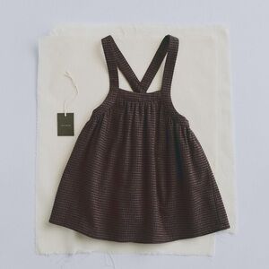 Zara Kids Timelesz Plaid Brown Pinafore Dress NWT